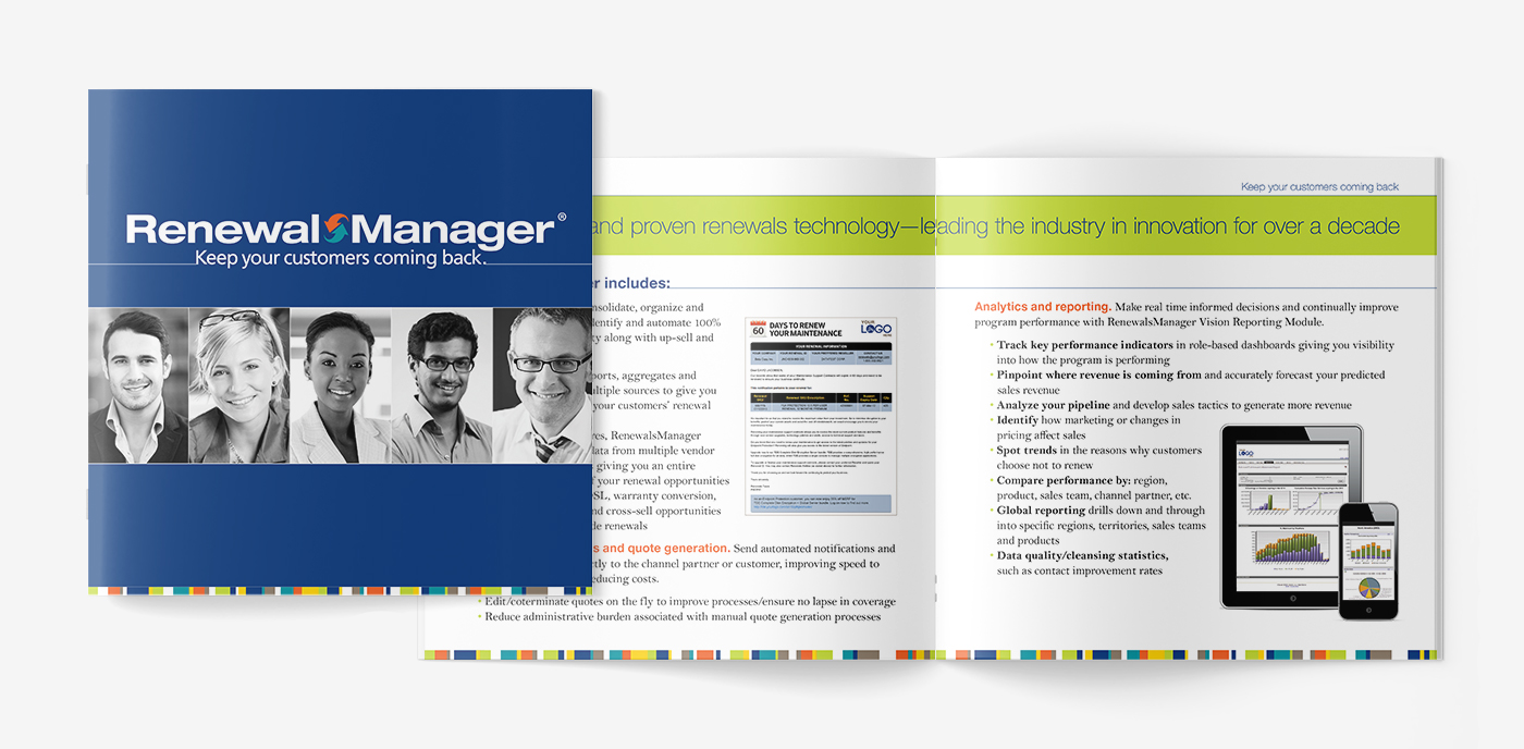 RenewalsManager booklet cover and spread
