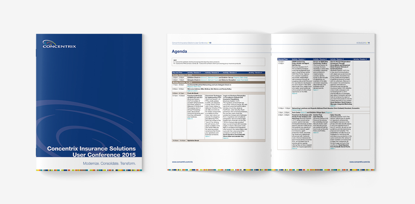 CIS User Conference booklet cover and spread